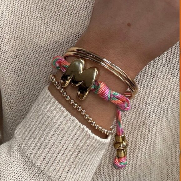 NEW BaubleBar Knotty Initial Custom Bracelet 'K' multi color Adjustable - Picture 6 of 8